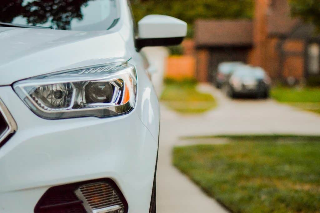 car on a house driveway