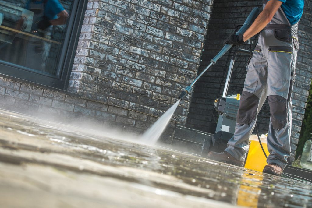 Asphalt driveway maintenance cleaning