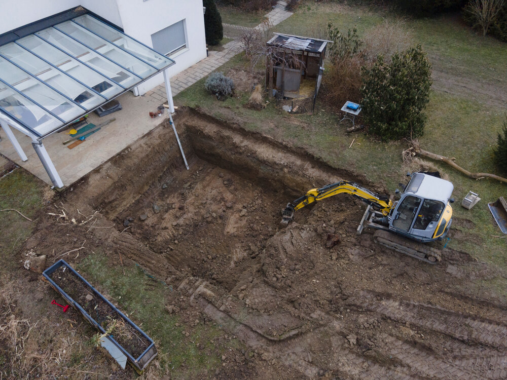 Excavation and Grading done by backhoe